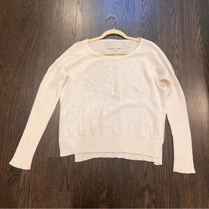 Brochu Walker Linen Cream Crew Neck Sweater